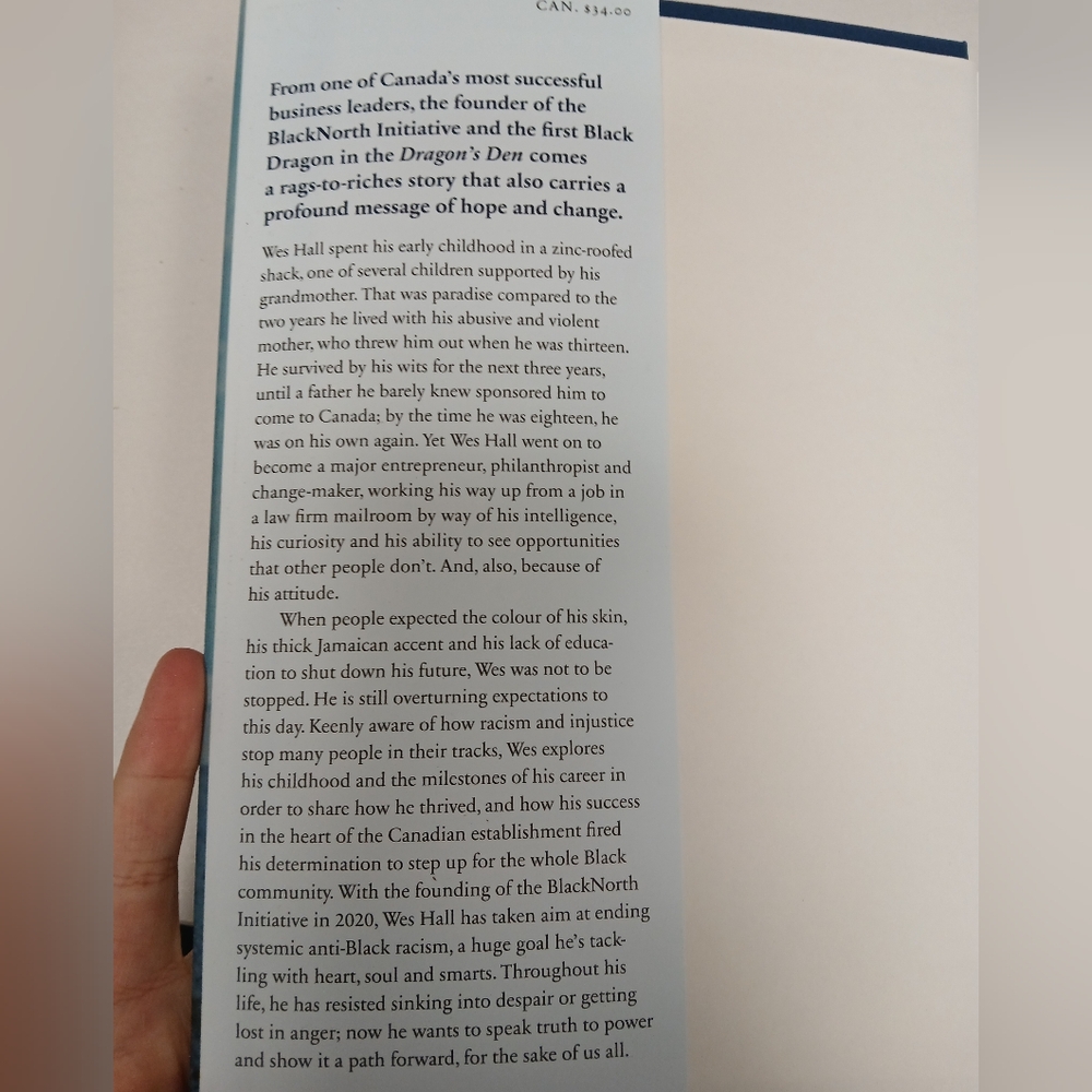 🤩2/$30 No Bootstraps When You're Barefoot by Wes Hall - Hardcover Book - Picture 3 of 3
